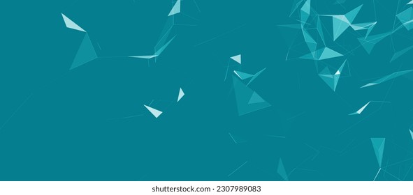 Colored polygonal space. Connection dots and lines structure. Digital background. Triangular futuristic business wallpaper. Data technology. 3d rendering. Vector Illustration