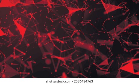 Colored polygonal space. Connection dots and lines structure. Digital background. Data technology and scientific illustration. Vector illustration.