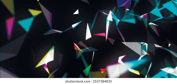 Colored polygonal space. Connection dots and lines structure. Digital background. Data technology and scientific illustration. Vector illustration. Widescreen