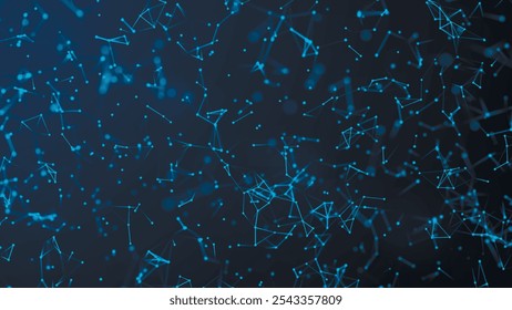 Colored polygonal space. Connection dots and lines structure. Digital background. Data technology and scientific illustration. Vector illustration.