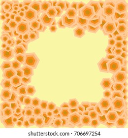 Colored polygons on a yellow background