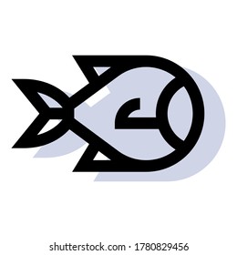 Colored Pomfret icon vector in flat design. Concept for animal. Eps10 vector illustration.
