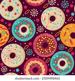 colored ponics with sprinkles on a dark background