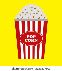 Colored popcorn logo vector suitable for design in food, cinema and food establishments.