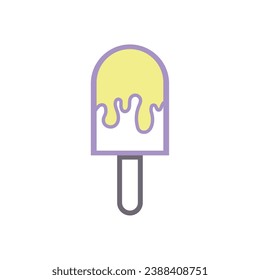 Colored popsicle ice cream icon Vector
