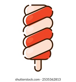 Icono de helado de paleta de colores Vector