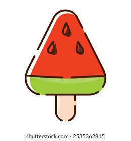 Icono de helado de paleta de colores Vector