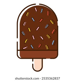 Icono de helado de paleta de colores Vector