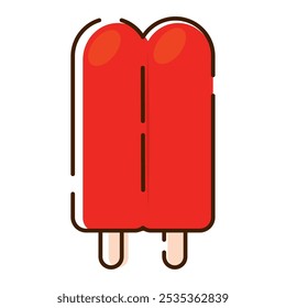 Icono de helado de paleta de colores Vector