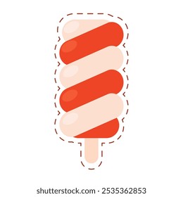 Icono de helado de paleta de colores Vector