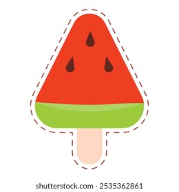 Icono de helado de paleta de colores Vector