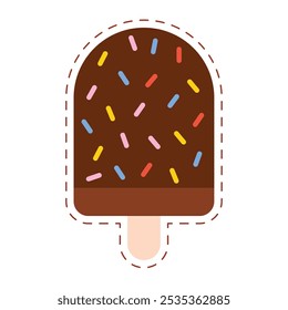 Icono de helado de paleta de colores Vector