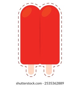 Icono de helado de paleta de colores Vector