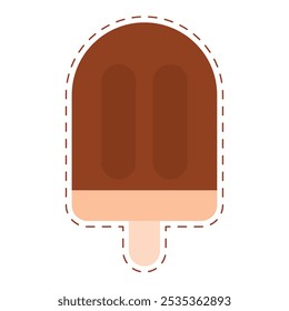 Icono de helado de paleta de colores Vector