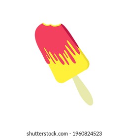 Colored popsicle ice cream. Isolated on a white background. Vector illustration