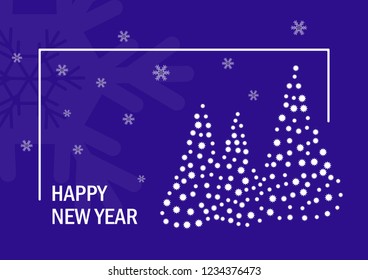 Colored postcard for the New Year. Vector illustration