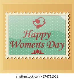 a colored poster with a bird and text for women's day