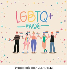 colored poster of lgtbq pride with people