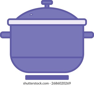 Icono de olla de color. Ilustración vectorial. Utensilios de cocina, cacerola, plato, comida. Concepto de cocina