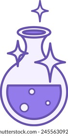 Colored Potion Icon. Vector Icon of a Bottle with Magic Elixir for Video Games. Computer Games Concept