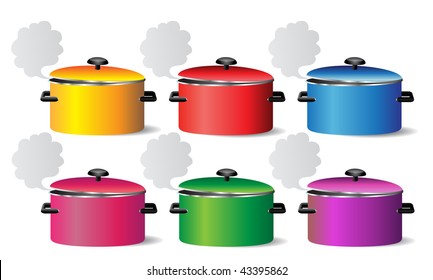 colored pots