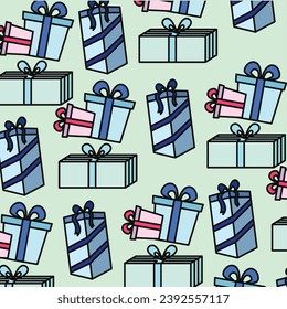 Colored present icons pattern background Vector illustration