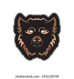 Colored print of a dog's face. Isolated. Vector illustration.