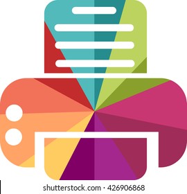 Colored printer icon to symbolize the printing colors