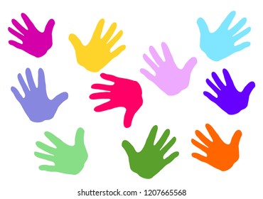 Children Hands Different Colors Stock Vector (Royalty Free) 768890749