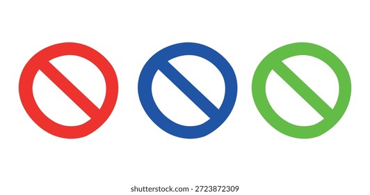 Iconos De Prohibición Coloreados Para Reglas Y Advertencias