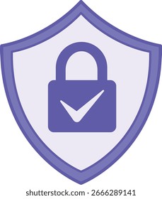 Farbiges Schutzsymbol. Vektorgrafik. Verwendung in Programmschnittstellen, Datenspeicherung, Informationsschutz, Sicherheit