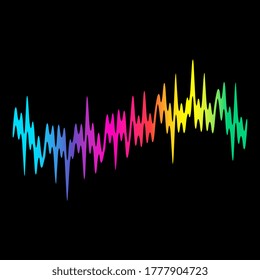 Colored pulse line on black background