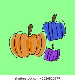 Colored pumpkin icon, pumpkin clipart, halloween element