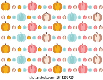 colored pumpkins, cute vector illustration on a white background