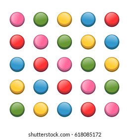 Colored push pin isolated on white background. Vector illustration.