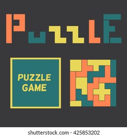Colored puzzle game. Vector illustration.