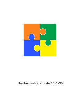 Colored puzzle icon vector
