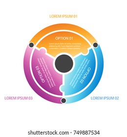 Colored Puzzle infographic circle on white background