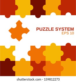 colored puzzle pattern (removable pieces), parts of puzzles, concept, template 