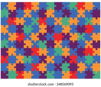 Colored puzzle pattern (removable pieces) 5. vector illustration