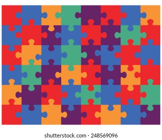 Colored puzzle pattern (removable pieces). vector illustration