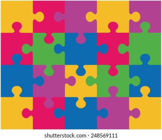 Colored puzzle pattern (removable pieces) 3. vector illustration