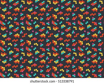 Colored puzzle pieces on the grey background. Seamless pattern