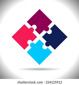 Colored puzzles concept. Infographic. Business