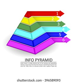 Colored pyramid chart. Vector illustration