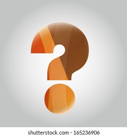 a colored question mark in a grey background