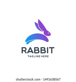 colored rabbit logo template inspiration