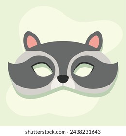 Colored raccon carnival mask Festival Vector illustration