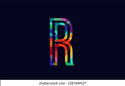 colored rainbow alphabet letter R logo design suitable for a company or business