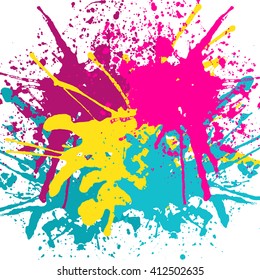 Colored rainbow blots on white background, vector illustration